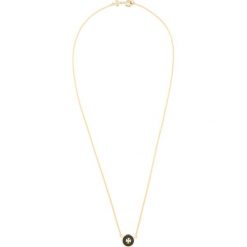 Naszyjnik TORY BURCH - Kira Enamel Pendant Necklace 64936 Tory Gold/Black 720. Żółte naszyjniki męskie Tory Burch, metalowe. Za 489,00 zł.