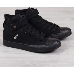 Trampki męskie tekstylne czarne Big Star FF174139 - czarny. Czarne trampki męskie BIG STAR, bez wzorów, retro, bez zapięcia. Za 119,99 zł.