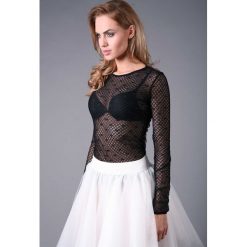Bluzka czarna KIKI24370. Czarne bluzki damskie Fasardi, s, bez wzorów, bez kołnierzyka, bez rękawów. Za 104,30 zł.