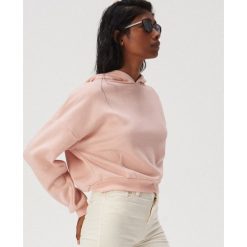 Gładka bluza z kapturem - Różowy. Różowe bluzy damskie Sinsay, s, bez wzorów, bez rękawów, z kapturem. Za 49,99 zł.