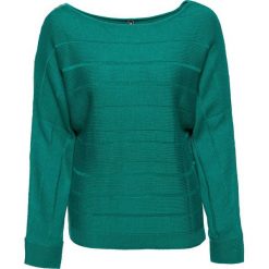 Sweter z dekoracyjnym zamkiem bonprix ciemnoszmaragdowy. Zielone swetry klasyczne damskie bonprix. Za 89,99 zł.