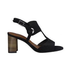 Tamaris Sandały czarny female czarny 39. Czarne sandały damskie Tamaris, bez wzorów, z zamszu, eleganckie, bez obcasa, na obcasie, ze sprzączką, trekkingowe. Za 279,00 zł.