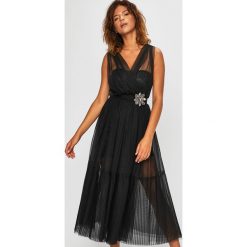 Pinko - Sukienka. Czarne sukienki damskie Pinko, na co dzień, bez wzorów, z elastanu, casualowe, z włoskim kołnierzykiem, bez rękawów, rozkloszowane. Za 2399,00 zł.