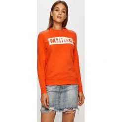 Mustang - Bluza bawełniana. Bluzy damskie Mustang, s, z nadrukiem, z bawełny, z długim rękawem, długie, bez kaptura. Za 219,90 zł.