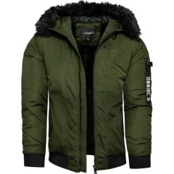 Kurtka męska z kapturem khaki Recea. Brązowe kurtki męskie Recea, na zimę, xl, bez wzorów, z bawełny, z kapturem. Za 199,99 zł.