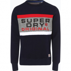 Superdry - Męska bluza nierozpinana, niebieski. Niebieskie bluzy męskie marki Superdry, xxl, z nadrukiem, bez kołnierzyka, bez rękawów, bez kaptura. Za 299,95 zł.