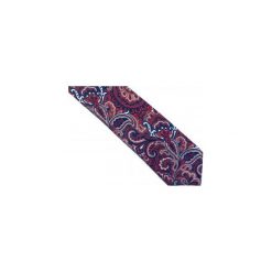 Granatowo-czerwony jedwabny krawat we wzór - paisley D236. Czerwone krawaty męskie Adam Collection - Krawaty i dodatki, na co dzień, bez wzorów, z jedwabiu, casualowe. Za 108,00 zł.