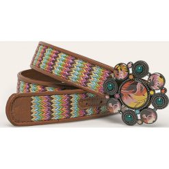 Desigual - Pasek dwustronny. Paski damskie Desigual, w paski, ze skóry. W wyprzedaży za 119,90 zł.
