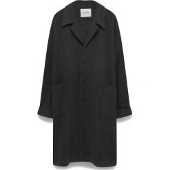 Płaszcz przejściowy w kolorze antracytowym. Szare płaszcze męskie American Vintage, m, bez wzorów, z wełny, bez kaptura. W wyprzedaży za 419,95 zł.