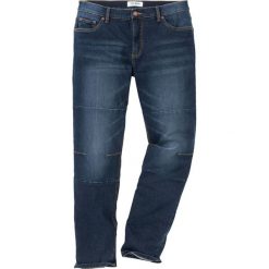 Dżinsy ze stretchem Regular Fit Tapered bonprix ciemnoniebieski "stone". Niebieskie jeansy męskie bonprix, m, bez wzorów. Za 109,99 zł.