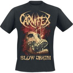 Carnifex Slow Death T-Shirt czarny. Niebieskie t-shirty męskie z nadrukiem marki Reserved, l, z okrągłym kołnierzem. Za 54,90 zł.