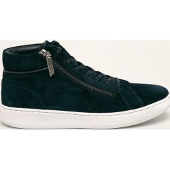 Calvin Klein - Buty skórzane. Niebieskie sneakersy męskie Calvin Klein, ze skóry, na sznurówki. Za 599,90 zł.