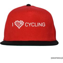 Czapka FullCap. I love cycling. Czerwone czapki z daszkiem damskie marki Pakamera, z nadrukiem. Za 69,00 zł.