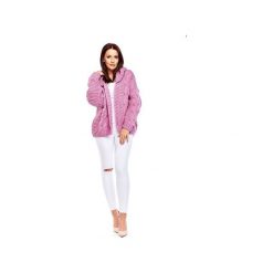 Sweter z kapturem. Różowe swetry damskie Bird, bez wzorów, bez rękawów, z kapturem. Za 297,00 zł.