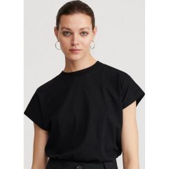 Bawełniany T-shirt - Czarny. Czarne t-shirty damskie Reserved, s, bez wzorów, z bawełny, bez kołnierzyka. Za 24,99 zł.