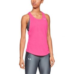 Koszulka Under Armour Streaker Racer Tank W Różowa. Różowe bluzki sportowe damskie Under Armour, bez wzorów, z tkaniny, bez kołnierzyka, bez rękawów, bez kaptura, do biegania. Za 99,99 zł.