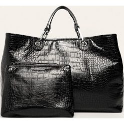 Emporio Armani - Torebka. Czarne kuferki damskie Emporio Armani, bez wzorów, z bawełny, duże, bez dodatków. Za 1349,00 zł.