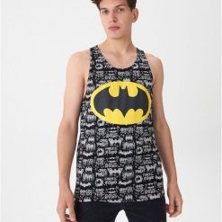Tank top Batman - Czarny. Czarne t-shirty męskie House, s, z motywem z bajki, bez kołnierzyka. W wyprzedaży za 19,99 zł.