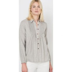 Flanelowa koszula w małe groszki. Szare koszule męskie La Redoute Collections, w grochy, z bawełny, z koszulowym kołnierzykiem, z długim rękawem. Za 136,50 zł.