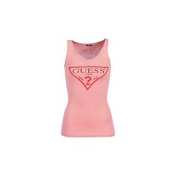 Topy na ramiączkach / T-shirty bez rękawów Guess VN ORIGINAL. Różowe bluzki damskie Guess, xl, bez wzorów, bez kołnierzyka. Za 109,00 zł.
