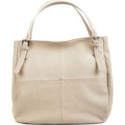 Torebki klasyczne damskie: Skórzana torebka w kolorze beżowym – (S)42 x (W)38 x (G)12 cm