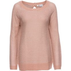 Sweter dzianinowy z lureksową nitką bonprix stary jasnoróżowy Brazylia. Różowe swetry damskie bonprix, bez wzorów, z dzianiny, retro, bez rękawów, bez kaptura. Za 99,99 zł.