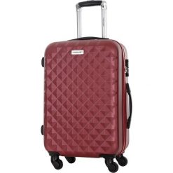 Walizka w kolorze bordowym - 85 l. Brązowe walizki Travel One, z materiału. W wyprzedaży za 269,95 zł.