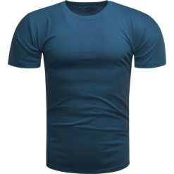 Koszulka męska t-shirt gładki granatowy Recea. Niebieskie koszulki męskie Recea, s, bez wzorów, z bawełny, klasyczne, bez kołnierzyka. Za 14,99 zł.