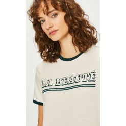 Vero Moda - Top Beaute. Szare topy damskie Vero Moda, l, z bawełny, z okrągłym kołnierzem. W wyprzedaży za 49,90 zł.