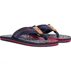 Tommy Hilfiger Simon 22 FM0FM02087-403. Klapki męskie TOMMY HILFIGER, w paski, z gumy. W wyprzedaży za 109,99 zł.
