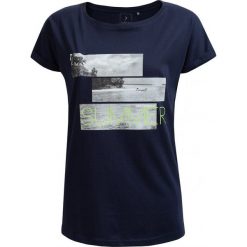 T-shirt damski TSD627 - granatowy - Outhorn. Niebieskie t-shirty damskie marki Outhorn, z nadrukiem, z bawełny. W wyprzedaży za 24,99 zł.