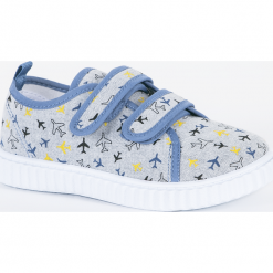 Trampki. Niebieskie trampki dziewczęce SHOES, bez wzorów, bez zapięcia. Za 49,90 zł.