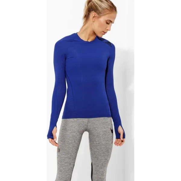 Adidas Koszulka Ls Ask Tec Top Ls , niebieski, rozmiar XS. Niebieskie topy damskie Adidas, s, bez wzorów, ze skóry, bez kołnierzyka. W wyprzedaży za 179,99 zł.