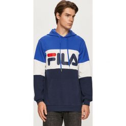 Fila - Bluza. Niebieskie bluzy męskie Fila, s, z nadrukiem, z bawełny, z kapturem, bez rękawów, z kapturem. Za 299,90 zł.