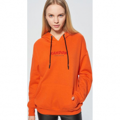 Bluza - Pomarańczowy. Pomarańczowe bluzy damskie Cropp, s, bez wzorów, bez rękawów, bez kaptura. Za 79,99 zł.