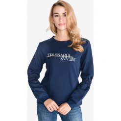 Trussardi Jeans Bluza Niebieski. Niebieskie bluzy damskie Trussardi Jeans, l, z haftami, z bawełny, bez rękawów, bez kaptura. Za 371,95 zł.