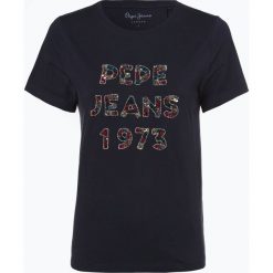 Pepe Jeans - T-shirt damski – Marnie, niebieski. Niebieskie t-shirty damskie Pepe Jeans, m, z napisami, z jeansu, bez kołnierzyka. Za 139,95 zł.