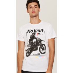 T-shirt z motocyklem - Biały. Białe t-shirty męskie marki House, l. Za 35,99 zł.