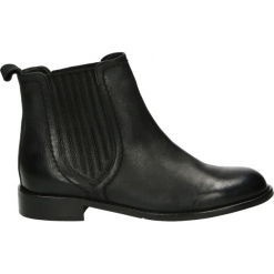 Botki - S1135 OXI BLA. Czarne botki damskie skórzane Venezia. Za 279,00 zł.