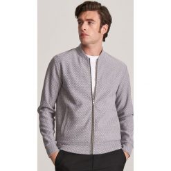 Rozpinana bluza typu bomber - Szary. Szare bluzy męskie Reserved, s, bez wzorów, bez kołnierzyka, bez rękawów, bez kaptura. W wyprzedaży za 99,99 zł.