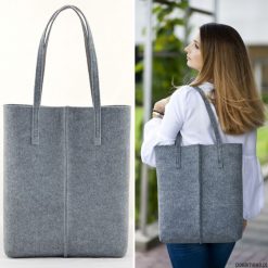 Duża Torebka - Totalnie Minimalistyczna -Wysoka. Szare torebki klasyczne damskie marki Pakamera, bez wzorów, na ramię, duże, bez dodatków. Za 89,00 zł.