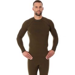 Bluzy męskie: Brubeck Bluza męska Thermo z długim rękawem khaki r. S (LS13040)