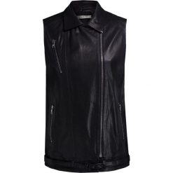 Kamizelka J BRAND HUBBARD LEATHER. Czarne kamizelki damskie J Brand, w paski, ze skóry, wizytowe, bez kaptura. W wyprzedaży za 2200,00 zł.