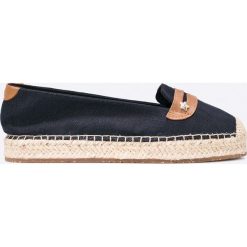 Tommy Hilfiger - Espadryle. Czarne espadryle damskie marki TOMMY HILFIGER, z materiału, z okrągłym noskiem, na obcasie. W wyprzedaży za 199,90 zł.