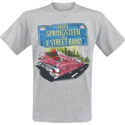 Bruce Springsteen Pink Cadillac T-Shirt odcienie szarego. Szare koszulki męskie Bruce Springsteen, l, z nadrukiem, z okrągłym kołnierzem. Za 74,90 zł.
