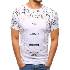 T-shirty męskie z nadrukiem: T-shirt męski z nadrukiem biały (rx2804)