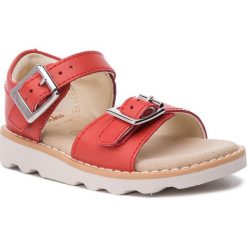 Sandały CLARKS - Crown Bloom T 261411276 Coral Leather. Czerwone sandały dziewczęce Clarks, ze skóry, bez zapięcia. W wyprzedaży za 149,00 zł.