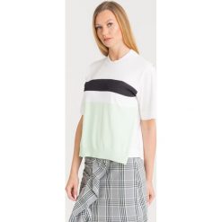 BLUZKA RETE Sportmax Code. Białe bluzki damskie Sportmax Code, xs, z aplikacjami, z bawełny, z okrągłym kołnierzem, bez rękawów. Za 320,00 zł.