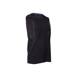 Top do tańca miejskiego damski. Czarne topy damskie marki DOMYOS, bez wzorów, z elastanu, bez kołnierzyka. Za 49,99 zł.