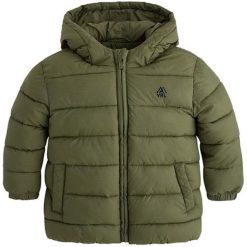 Kurtka w kolorze khaki. Brązowe kurtki chłopięce Mayoral, Keen, bez wzorów, z puchu, bez kaptura. W wyprzedaży za 119,95 zł.